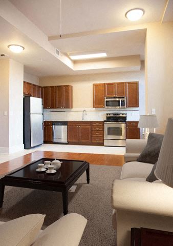 Ge stainless steel kitchen appliances in fully equipped kitchens